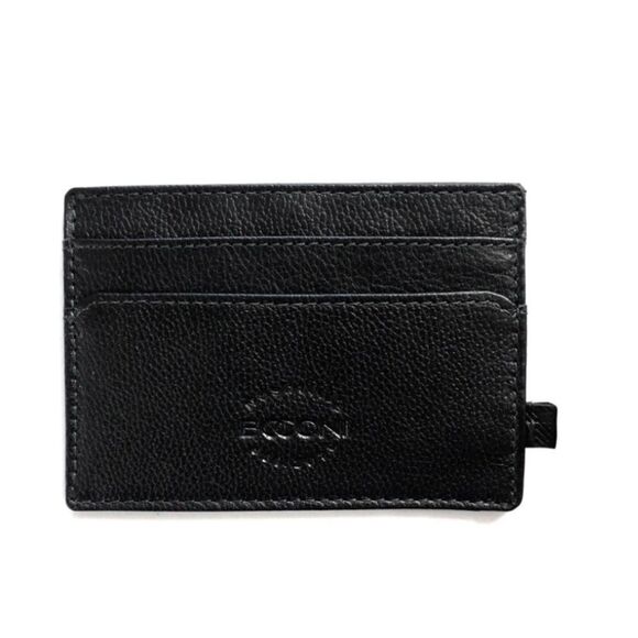 BOCONI GARTH LEATHER ID CARD CASE, Black, NWT box - Picture 2 of 7
